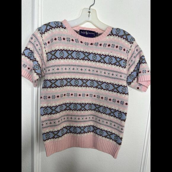 Ralph Lauren Purple Lbl Cashmere Sweater Vintage pink floral - Picture 2 of 4